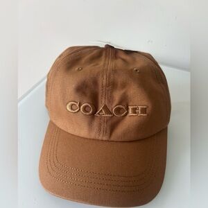 Coach Brown Embroidered Logo Baseball Hat